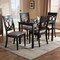 Baxton Studio Lucie Grey Upholstered Espresso Finished 5-Piece Wood Dining Set 157-9732-8026 - alternate 4
